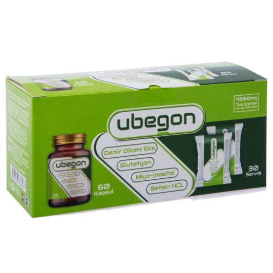 Ubegon Tribulus Terrestris Extract, Glutathione, Myo-Inositol & Betaine HCL 30 Sachets / 60 Capsules